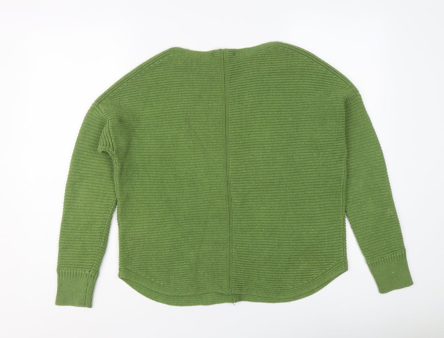 White Stuff Womens Green Round Neck Wool Pullover Jumper Size 10