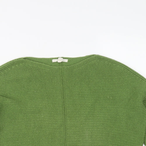 White Stuff Womens Green Round Neck Wool Pullover Jumper Size 10