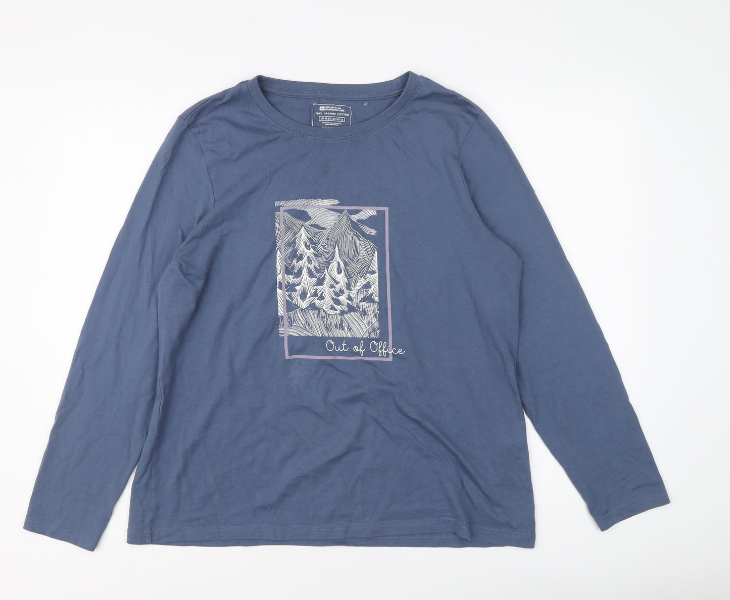 Mountain Warehouse Womens Blue Cotton Basic T-Shirt Size 16 Round Neck - Out Of Office