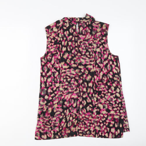 Fenn Wright Manson Womens Multicoloured Animal Print Polyester Basic Blouse Size 12 Round Neck - Leopard Print