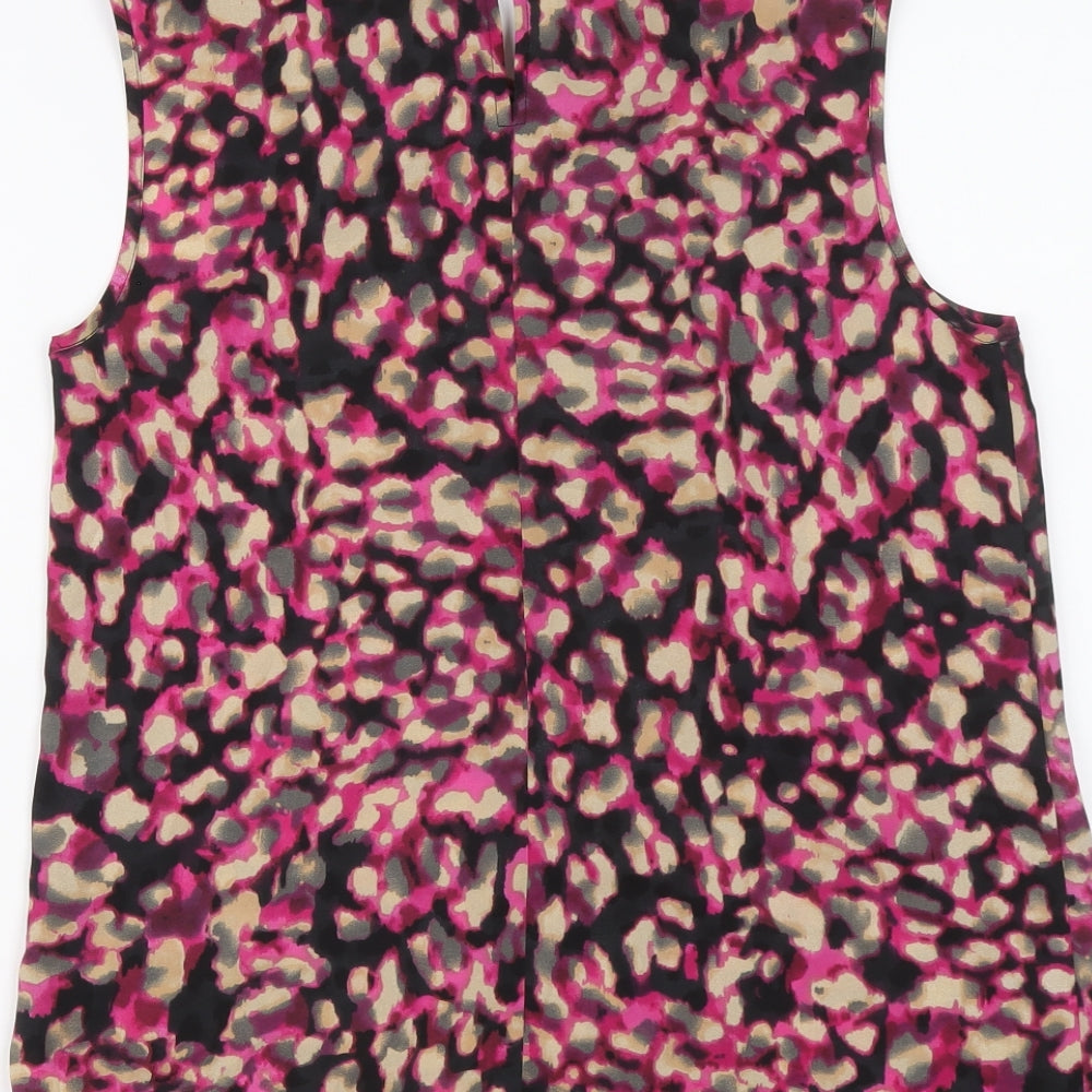 Fenn Wright Manson Womens Multicoloured Animal Print Polyester Basic Blouse Size 12 Round Neck - Leopard Print