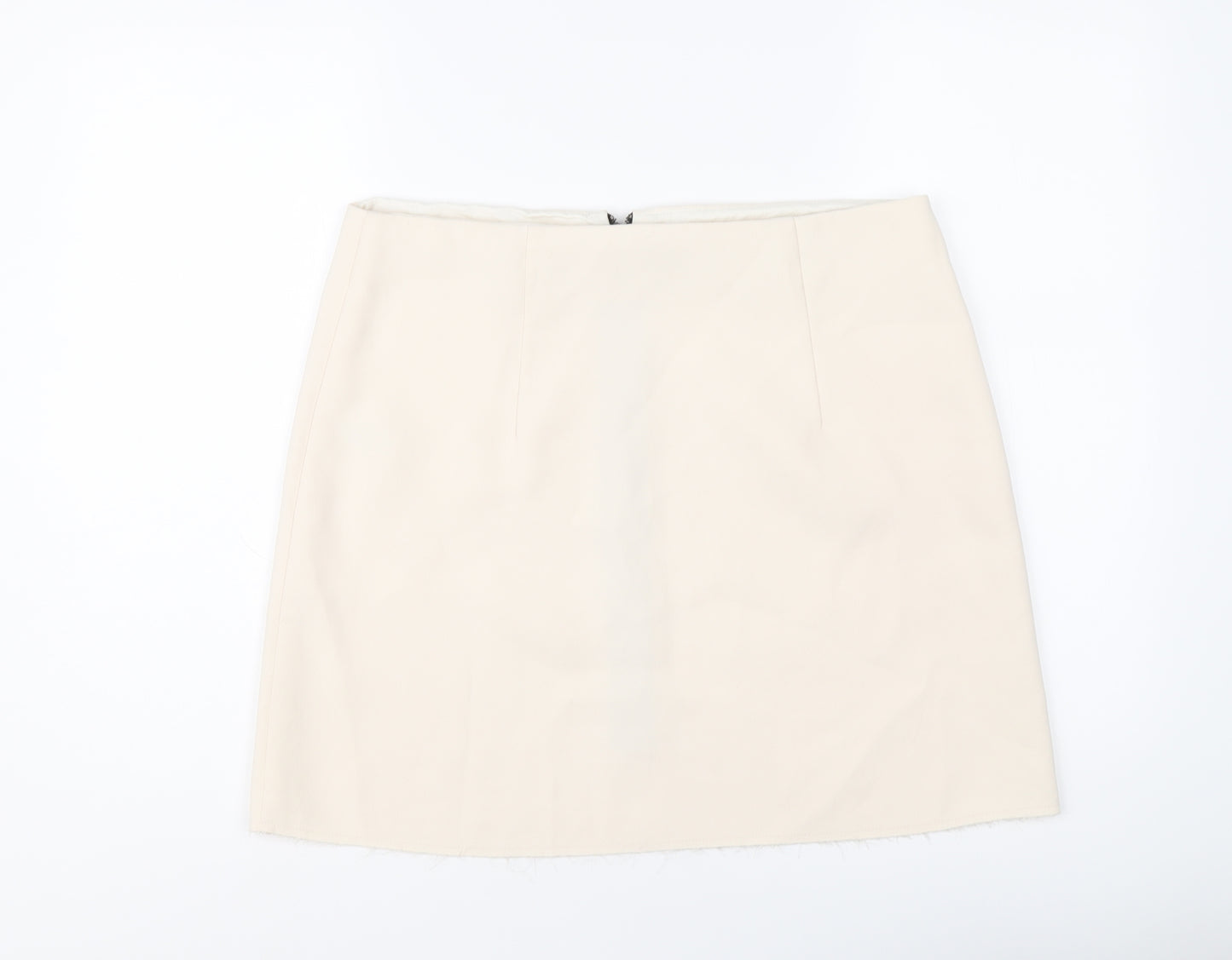 Topshop Womens Beige Polyester A-Line Skirt Size 14 Zip