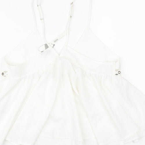 ASOS Womens Ivory Polyester Basic Tank Size 10 V-Neck