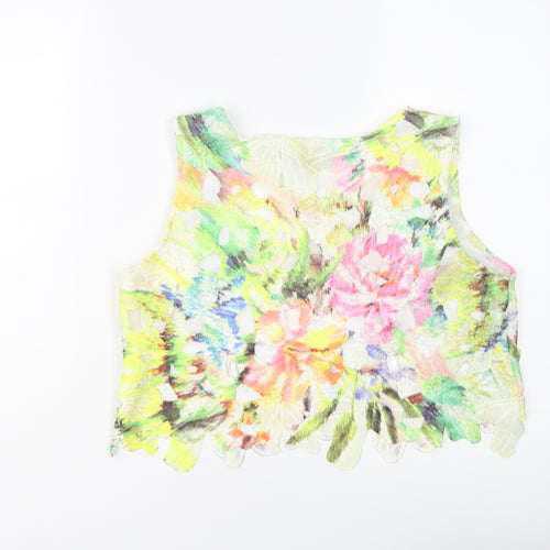 Opus London Womens Multicoloured Floral Polyester Cropped Tank Size 12 Round Neck