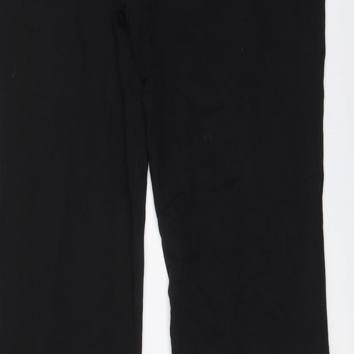 H&M Womens Black Cotton Trousers Size XL L30 in Regular