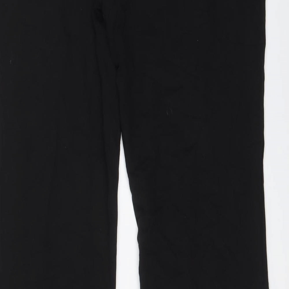 H&M Womens Black Cotton Trousers Size XL L30 in Regular