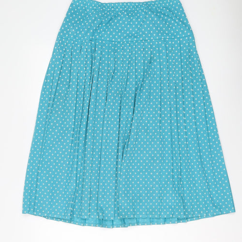 Fashion Extra Womens Blue Geometric Polyester Pleated Skirt Size 14