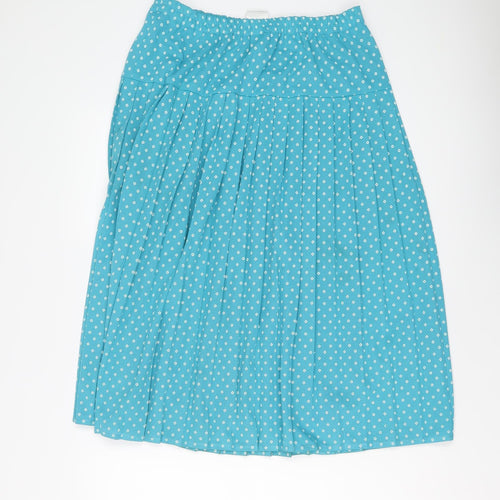 Fashion Extra Womens Blue Geometric Polyester Pleated Skirt Size 14