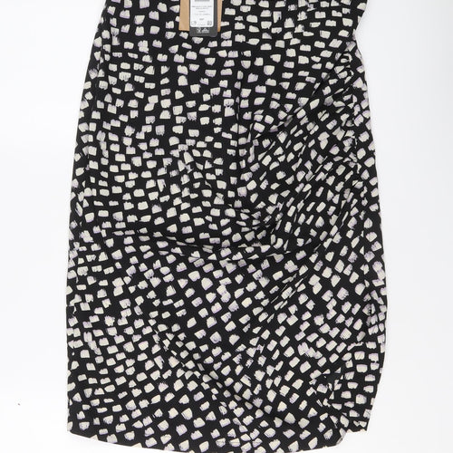 VERO MODA Womens Black Geometric Polyester A-Line Skirt Size M