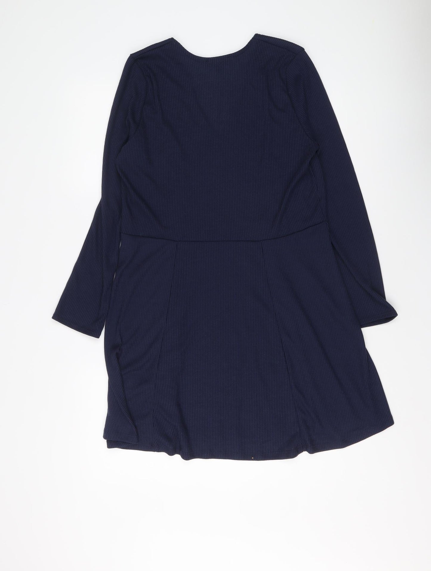 Missguided Womens Blue Polyester Trapeze & Swing Size 16 Round Neck Pullover