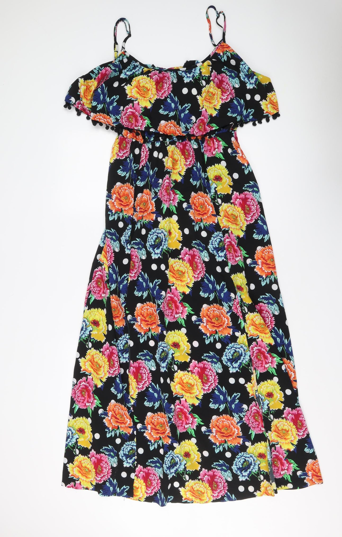 ASOS Womens Multicoloured Floral Polyester Maxi Size 12 Round Neck Pullover