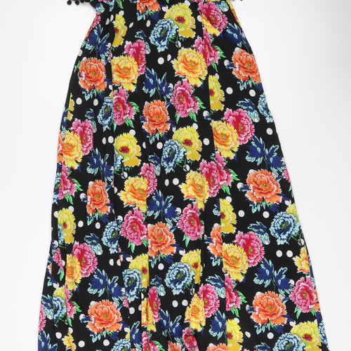 ASOS Womens Multicoloured Floral Polyester Maxi Size 12 Round Neck Pullover