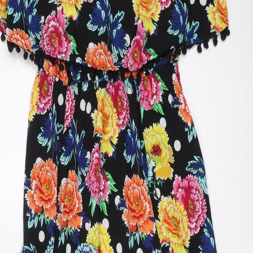 ASOS Womens Multicoloured Floral Polyester Maxi Size 12 Round Neck Pullover