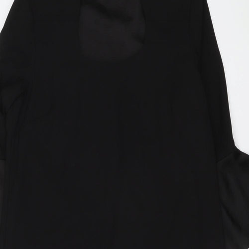 Marks and Spencer Womens Black Polyester A-Line Size 10 Round Neck Zip