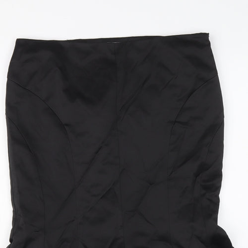 Oasis Womens Black Polyester Trumpet Skirt Size 10 Zip - Tulle underskirt