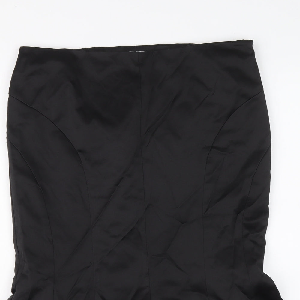 Oasis Womens Black Polyester Trumpet Skirt Size 10 Zip - Tulle underskirt