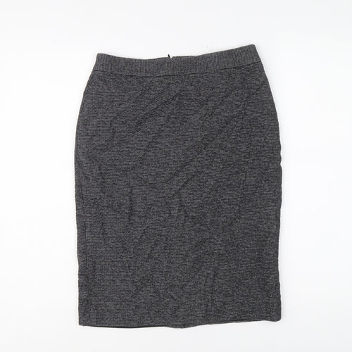 Ann Taylor Womens Grey Geometric Cotton A-Line Skirt Size 10 Zip