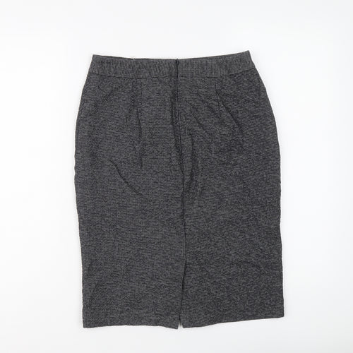 Ann Taylor Womens Grey Geometric Cotton A-Line Skirt Size 10 Zip