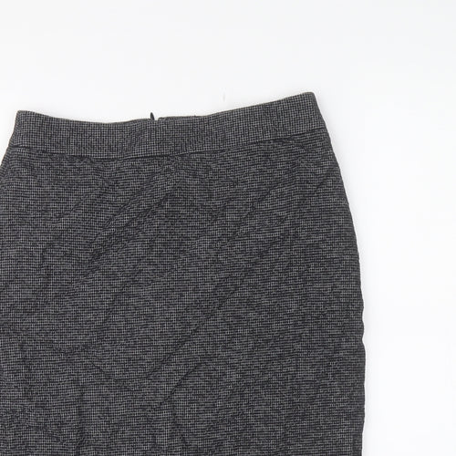 Ann Taylor Womens Grey Geometric Cotton A-Line Skirt Size 10 Zip