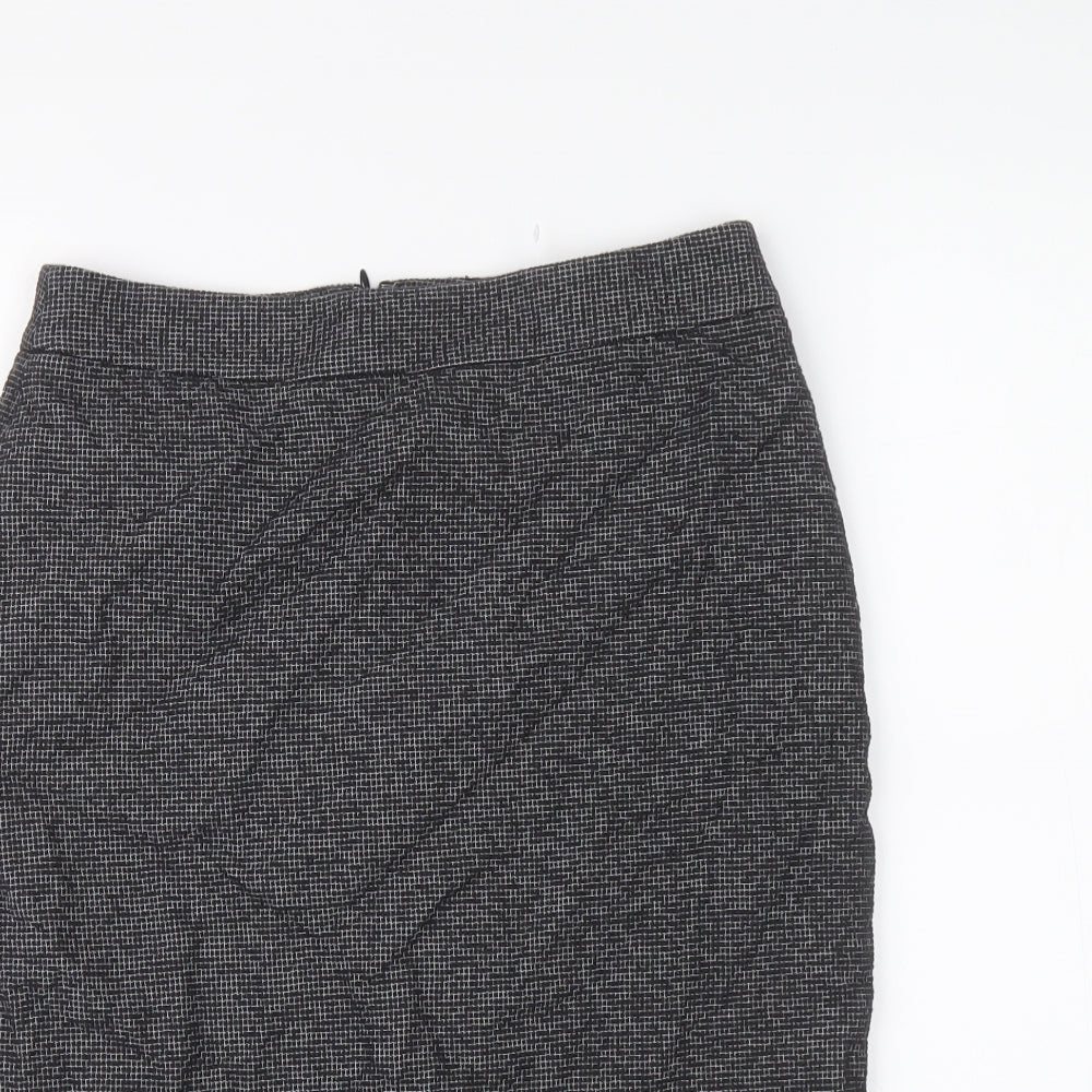 Ann Taylor Womens Grey Geometric Cotton A-Line Skirt Size 10 Zip