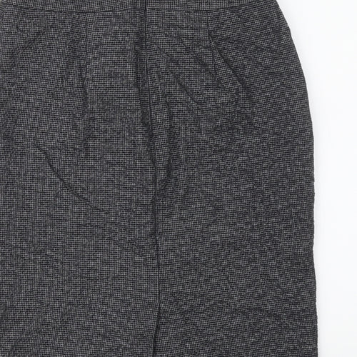 Ann Taylor Womens Grey Geometric Cotton A-Line Skirt Size 10 Zip