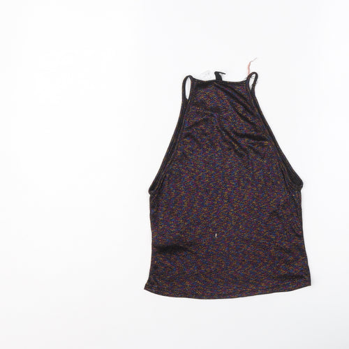 H&M Womens Multicoloured Polyester Cropped Tank Size S Round Neck