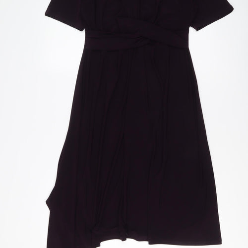 Topshop Womens Purple Polyester Trapeze & Swing Size 10 Round Neck Pullover