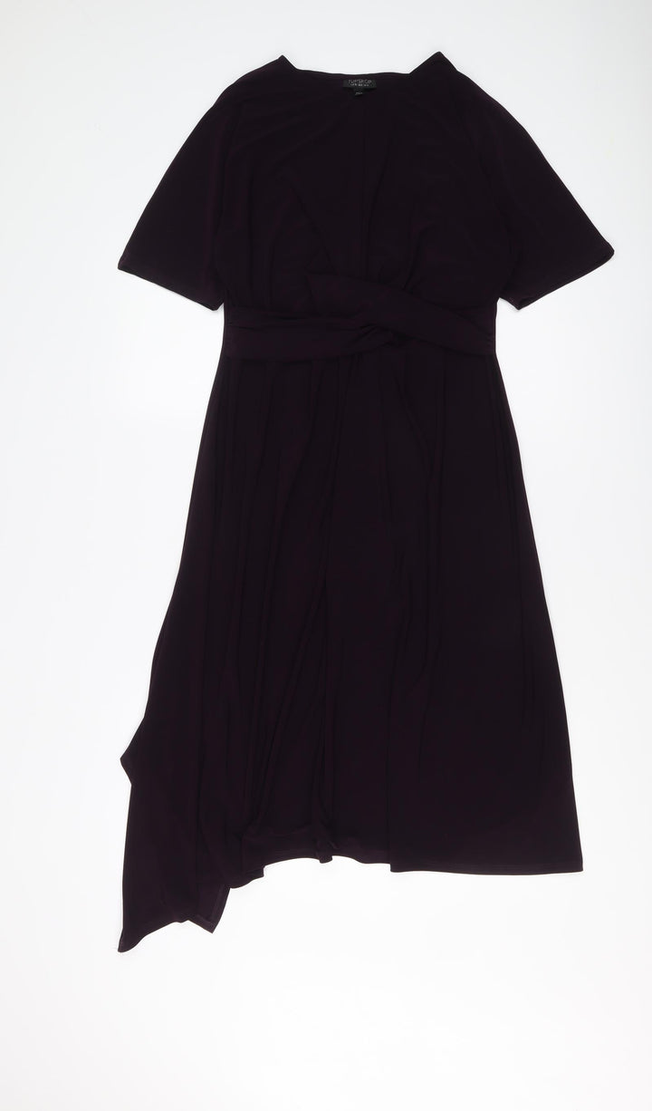 Topshop Womens Purple Polyester Trapeze & Swing Size 10 Round Neck Pullover