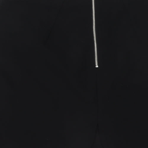 H&M Womens Black Polyester Straight & Pencil Skirt Size 10 Zip