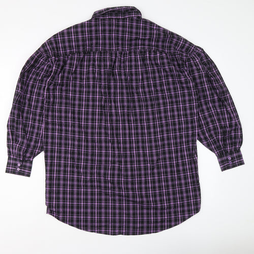 Noisy may Womens Purple Plaid Cotton Basic Button-Up Size S Collared