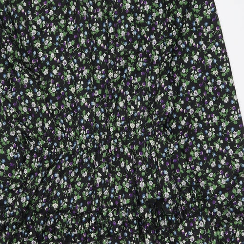 PRETTYLITTLETHING Womens Multicoloured Floral Polyester Shirt Dress Size 14 Collared Button