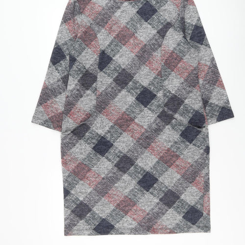 Roman Womens Multicoloured Geometric Polyester Shift Size 14 Round Neck Pullover