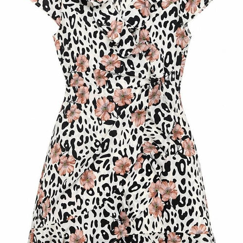 Quiz Womens Multicoloured Animal Print Polyester Fit & Flare Size 10 V-Neck Pullover - Floral