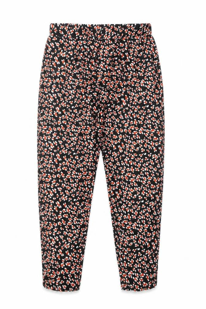 Front view of Cotton On women’s multicoloured geometric polyester trousers, size S, regular
