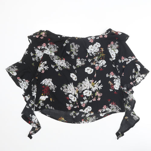 Lola May Womens Multicoloured Floral Polyester Basic Blouse Size 12 Boat Neck