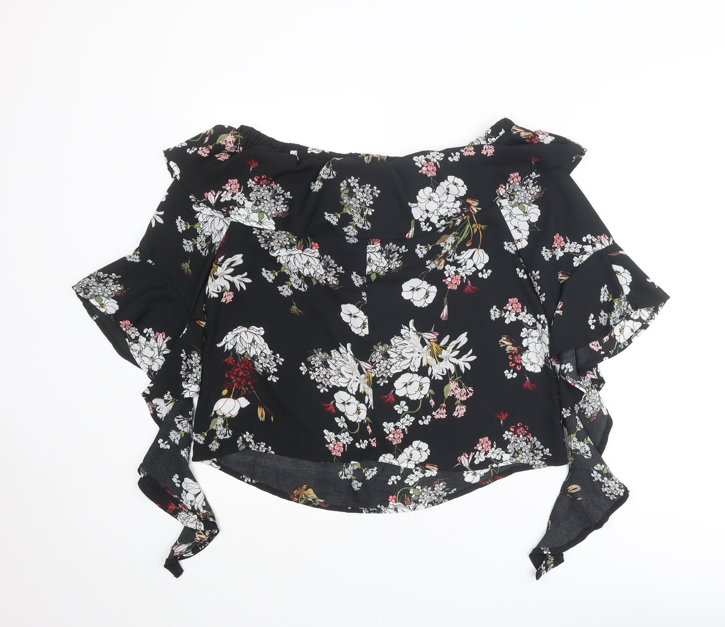 Lola May Womens Multicoloured Floral Polyester Basic Blouse Size 12 Boat Neck