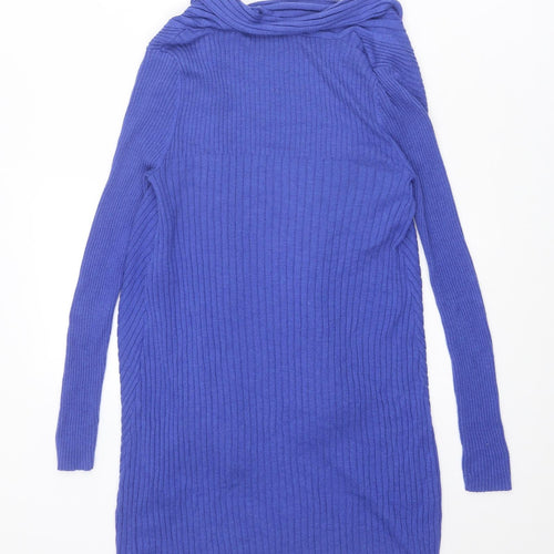 Marks and Spencer Womens Blue V-Neck Polyamide Cardigan Jumper Size 8