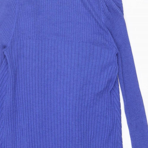 Marks and Spencer Womens Blue V-Neck Polyamide Cardigan Jumper Size 8