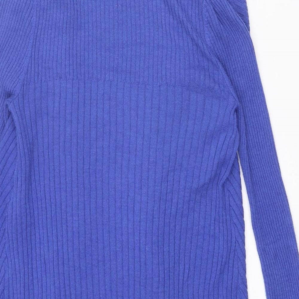 Marks and Spencer Womens Blue V-Neck Polyamide Cardigan Jumper Size 8