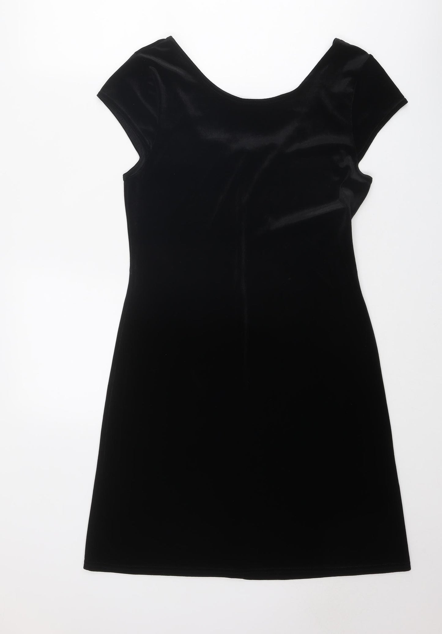 Dorothy Perkins Womens Black Polyester A-Line Size 12 Boat Neck Pullover