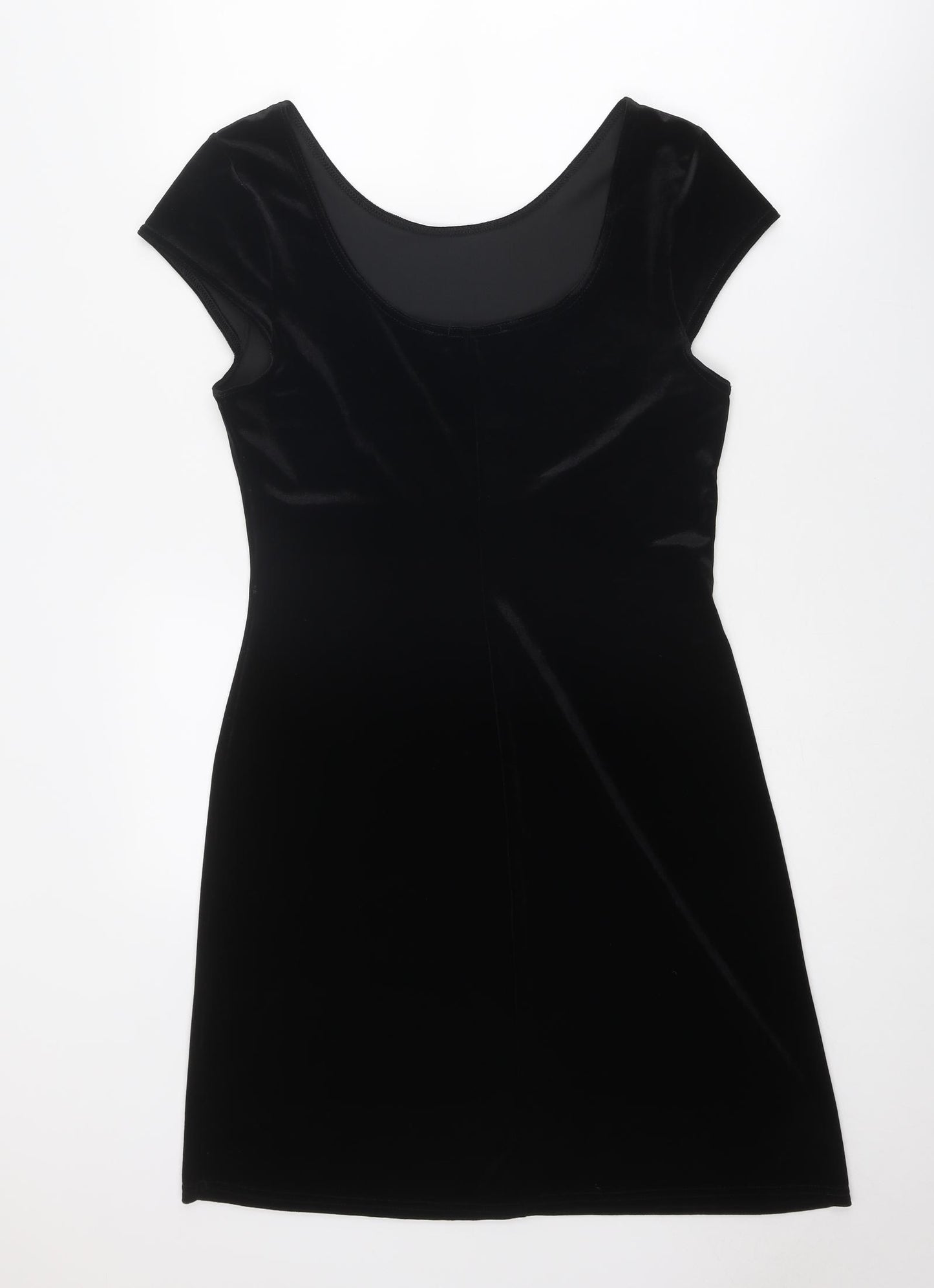 Dorothy Perkins Womens Black Polyester A-Line Size 12 Boat Neck Pullover