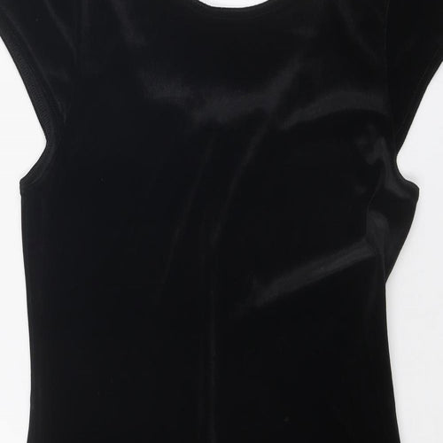 Dorothy Perkins Womens Black Polyester A-Line Size 12 Boat Neck Pullover