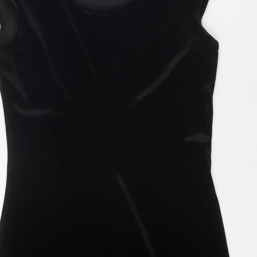 Dorothy Perkins Womens Black Polyester A-Line Size 12 Boat Neck Pullover