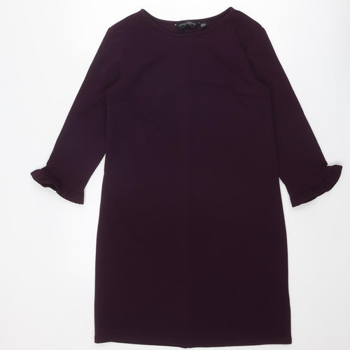 Dorothy Perkins Womens Purple Polyester Sheath Size 8 Boat Neck Pullover