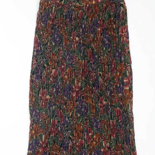 Marks and Spencer Womens Multicoloured Floral Polyester Pleated Skirt Size 12