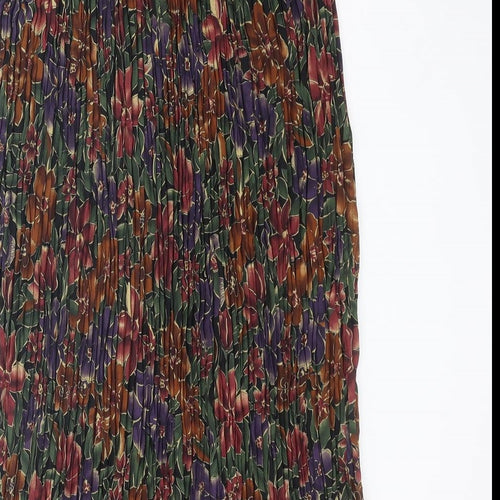 Marks and Spencer Womens Multicoloured Floral Polyester Pleated Skirt Size 12