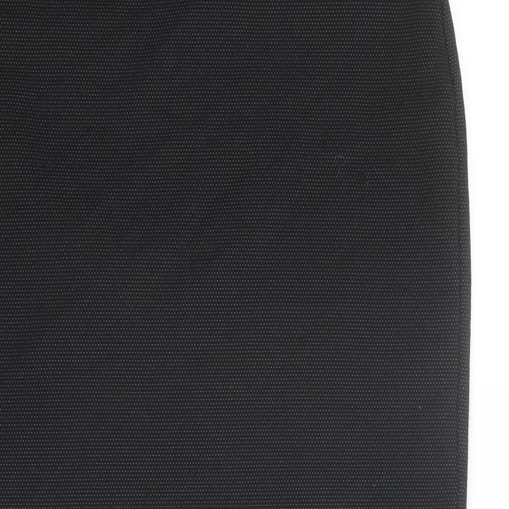 Marks and Spencer Womens Black Polka Dot Polyester Straight & Pencil Skirt Size 14