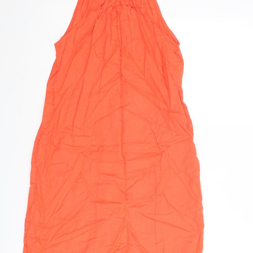 Mountain Warehouse Womens Orange Viscose A-Line Size 8 Round Neck Button