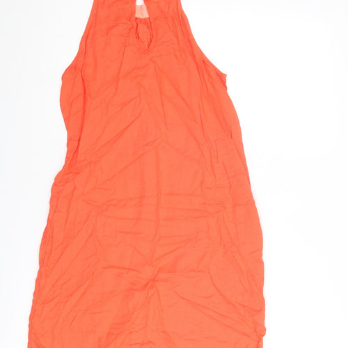 Mountain Warehouse Womens Orange Viscose A-Line Size 8 Round Neck Button