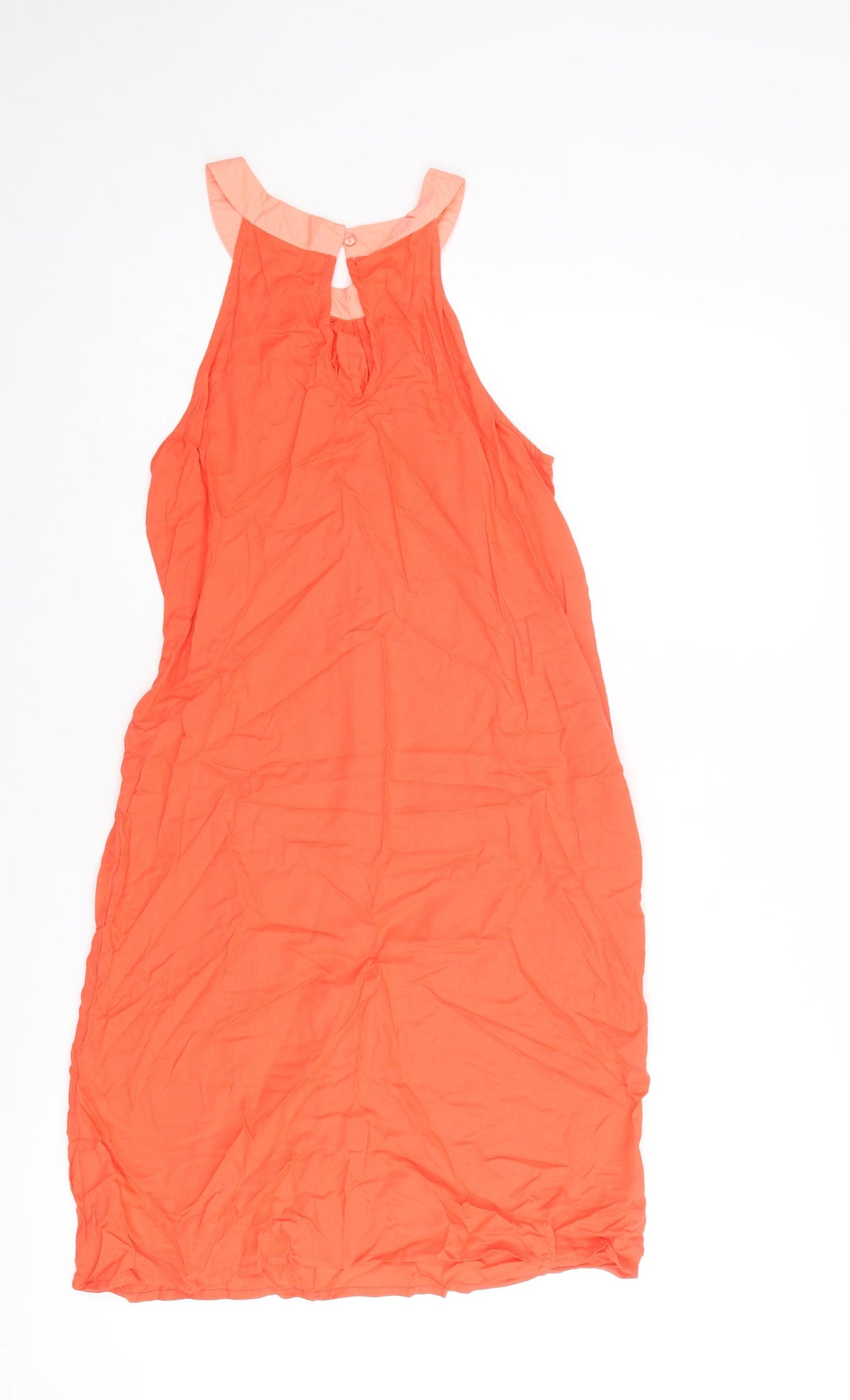 Mountain Warehouse Womens Orange Viscose A-Line Size 8 Round Neck Button